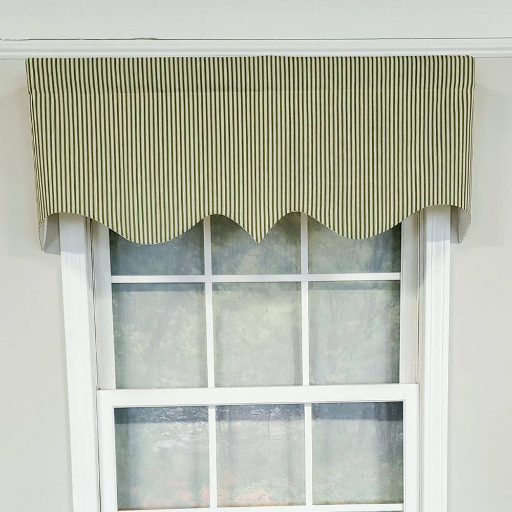 Angle. RLF Home - RLF Home Luxurious Modern Design Classic MG-Ticking Stripe Regal Style Window Valance 50" x 17" Pine - Pine.