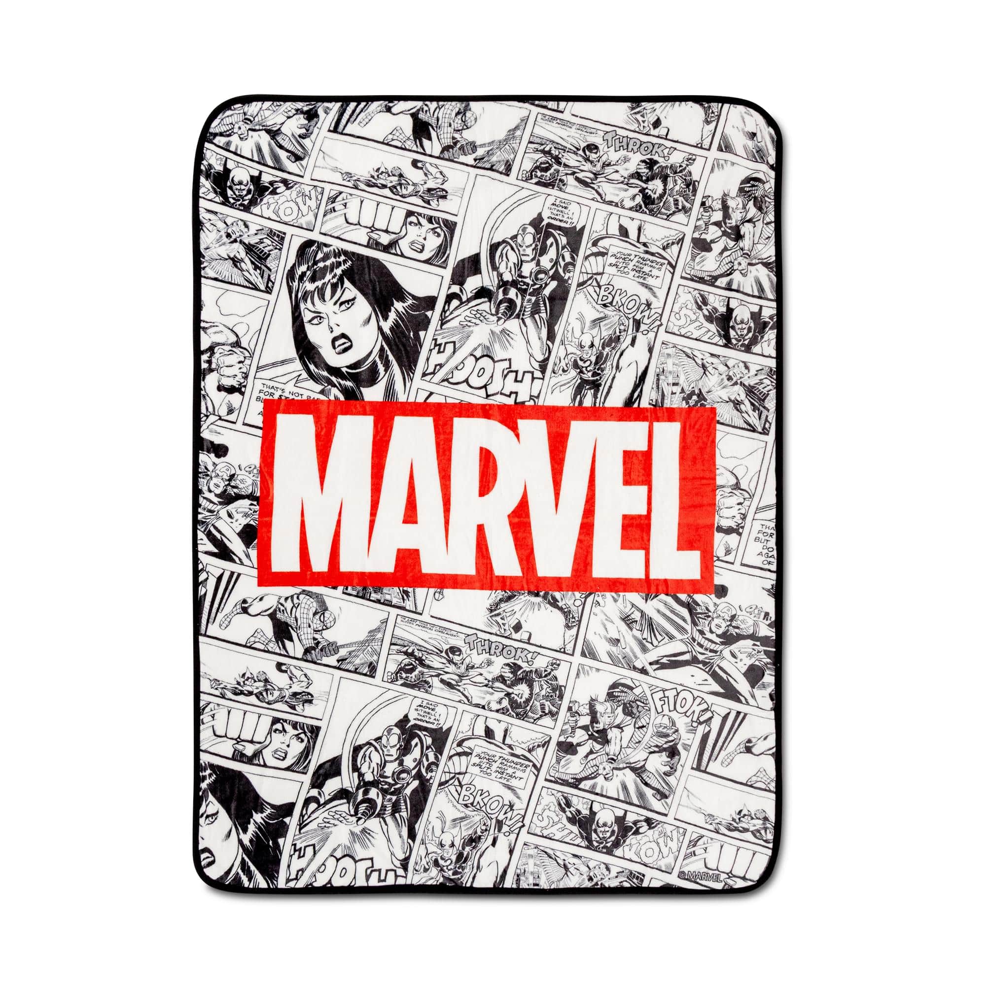 Silver Buffalo - Marvel Comics Avengers Comic Panels Fleece Throw Blanket | 45 x 60 Inches - Multi-Colored