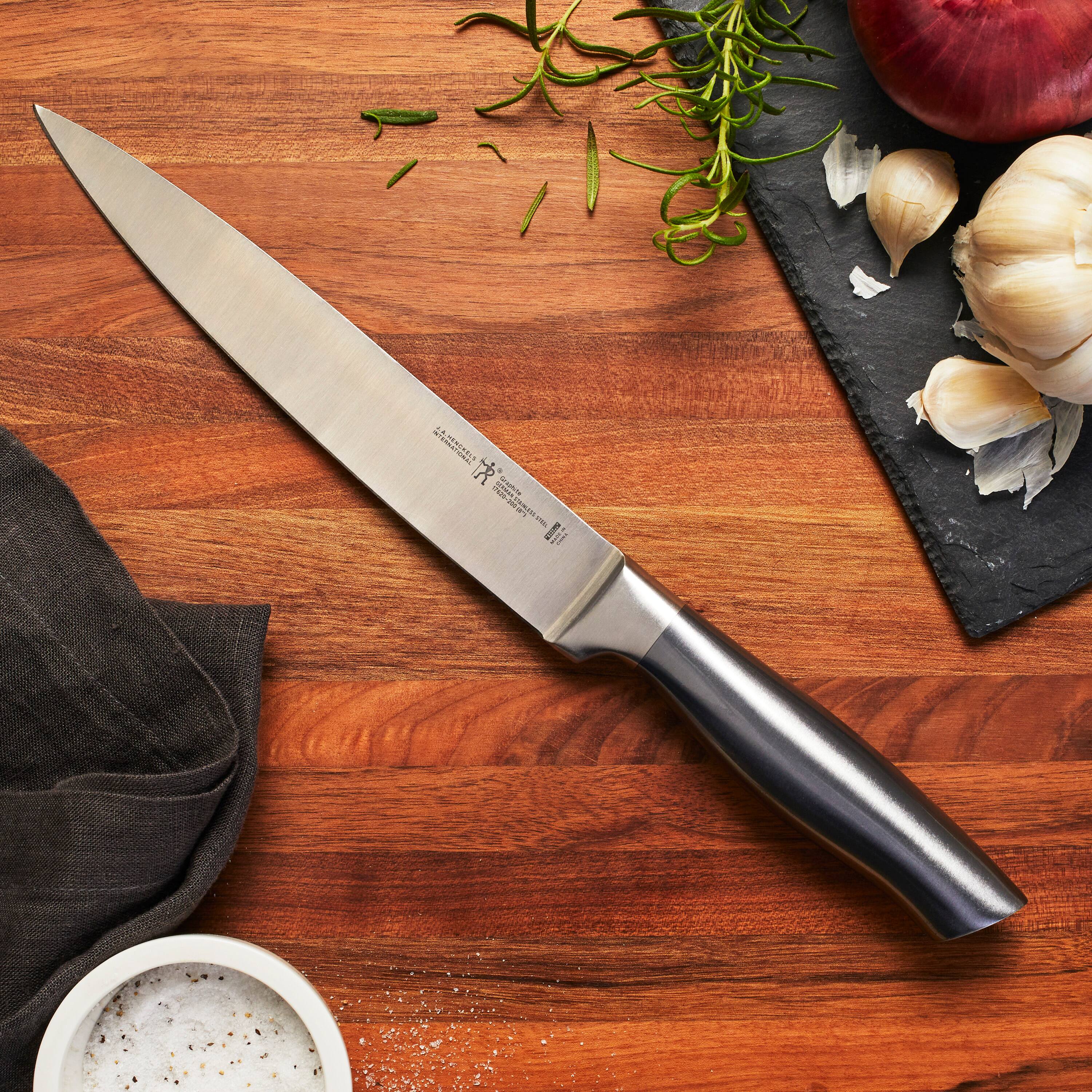 Alt View 3. Henckels - Henckels Graphite 8-inch Carving Knife - Stainless Steel.