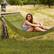 Left. Bliss - Reversible Hammock with Pillow - Green Stripe.