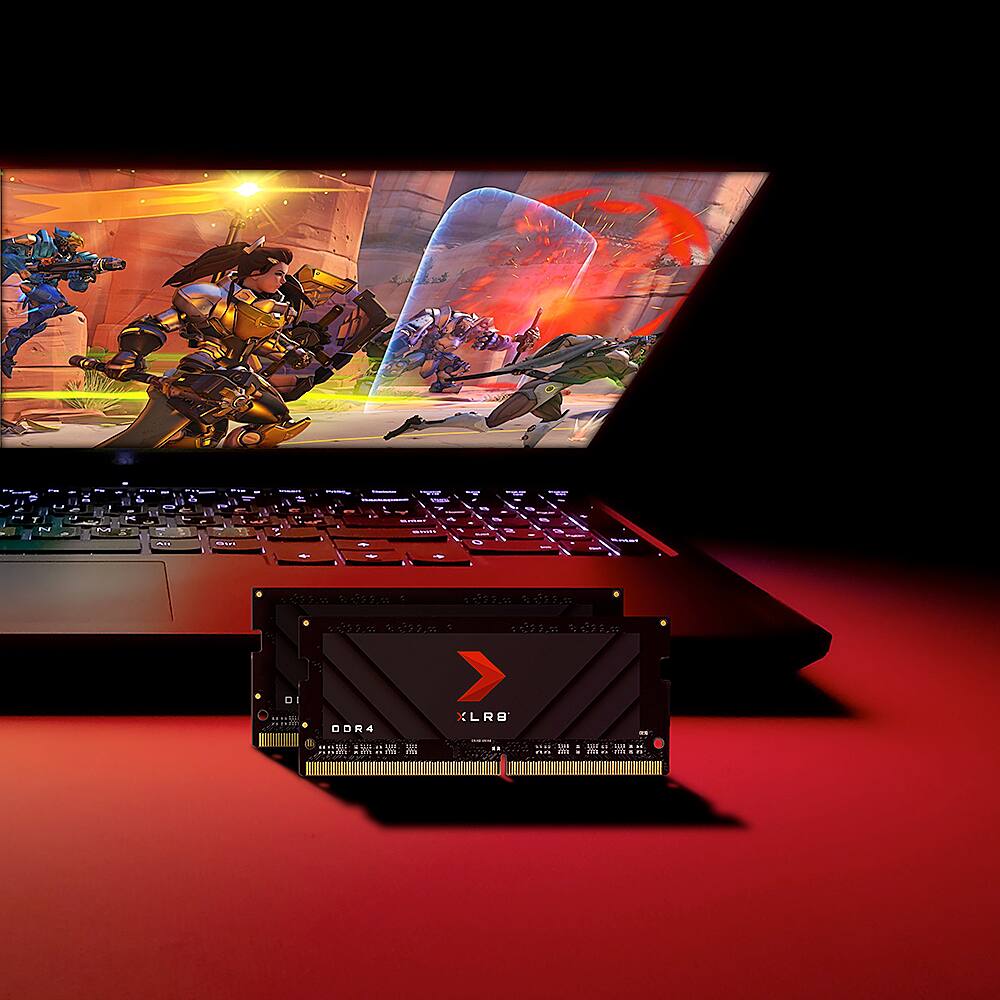 Alt View 12. PNY - 32GB (2x 16GB) XLR8 Gaming DDR4 3200MHz CL20 Notebook Memory - Black.