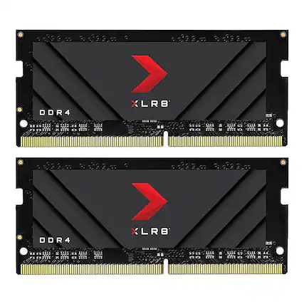 Alt View 1. PNY - 32GB (2x 16GB) XLR8 Gaming DDR4 3200MHz CL20 Notebook Memory - Black.