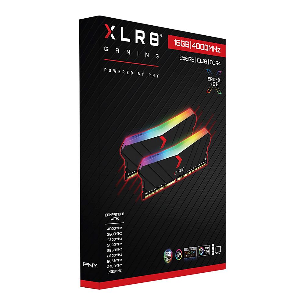 PNY XLR8 2-Pack 16GB RAM 4000MHz DDR4 Desktop Memory Kit with RGB MD16GK2D4400018XRGB - Best