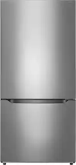 Front. Insignia™ - 18.6 Cu. Ft. Bottom Freezer Refrigerator with ENERGY STAR Certification - Stainless Steel.