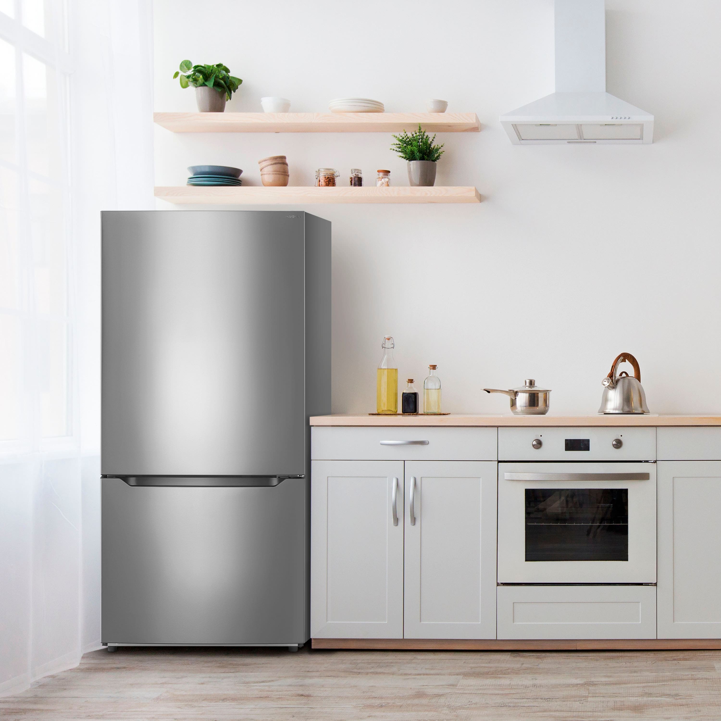 silver grey fridge freezer