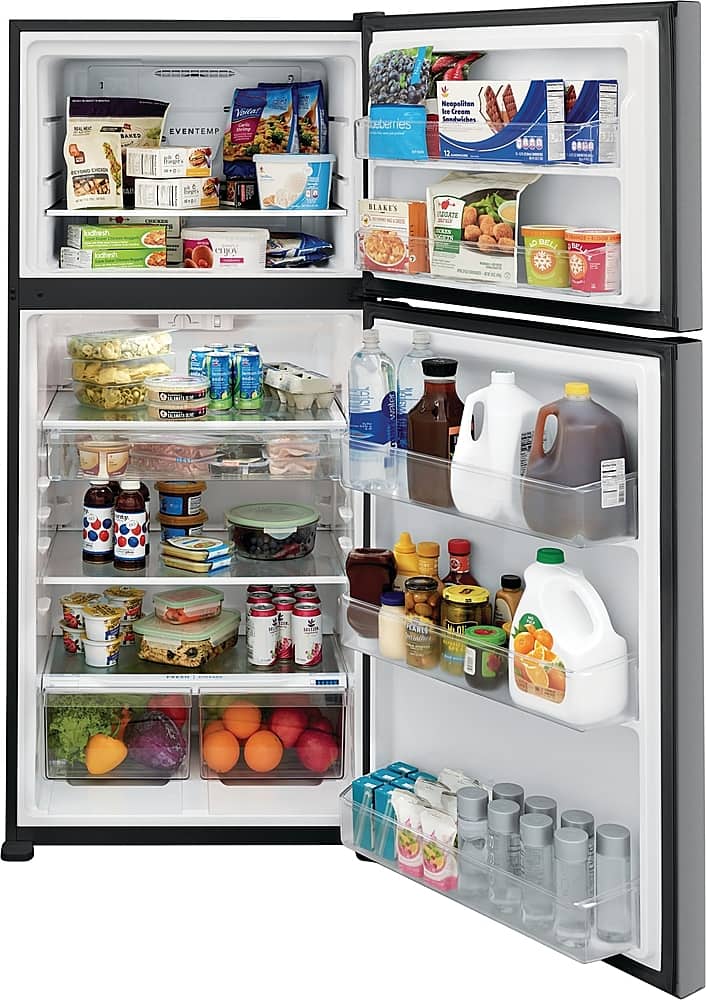 Alt View 2. Frigidaire - 20 Cu. Ft. Top Freezer Refrigerator - Stainless Steel.