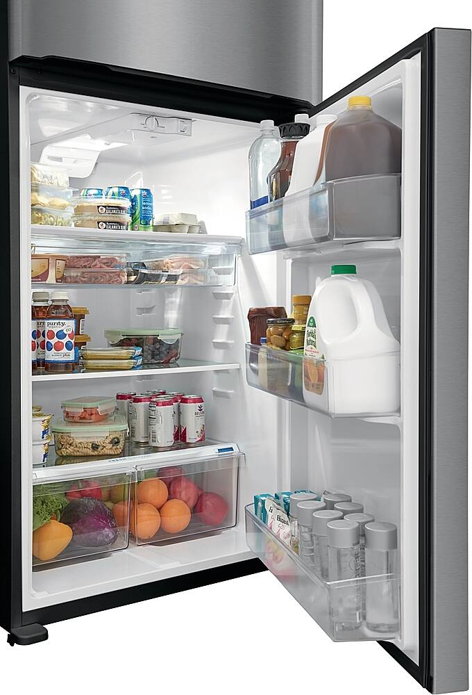 Alt View 4. Frigidaire - 20 Cu. Ft. Top Freezer Refrigerator - Stainless Steel.