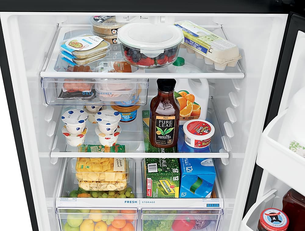 Alt View 4. Frigidaire - 18.3 Cu. Ft. Top Freezer Refrigerator - Black.