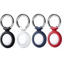 SaharaCase - Silicone Case for Apple AirTag (4-Pack) - Black/White/Red/Blue - Front_Zoom