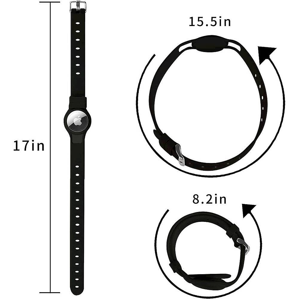 Alt View 12. SaharaCase - Silicone Dog Standard Collar with Apple AirTag slot - Black.