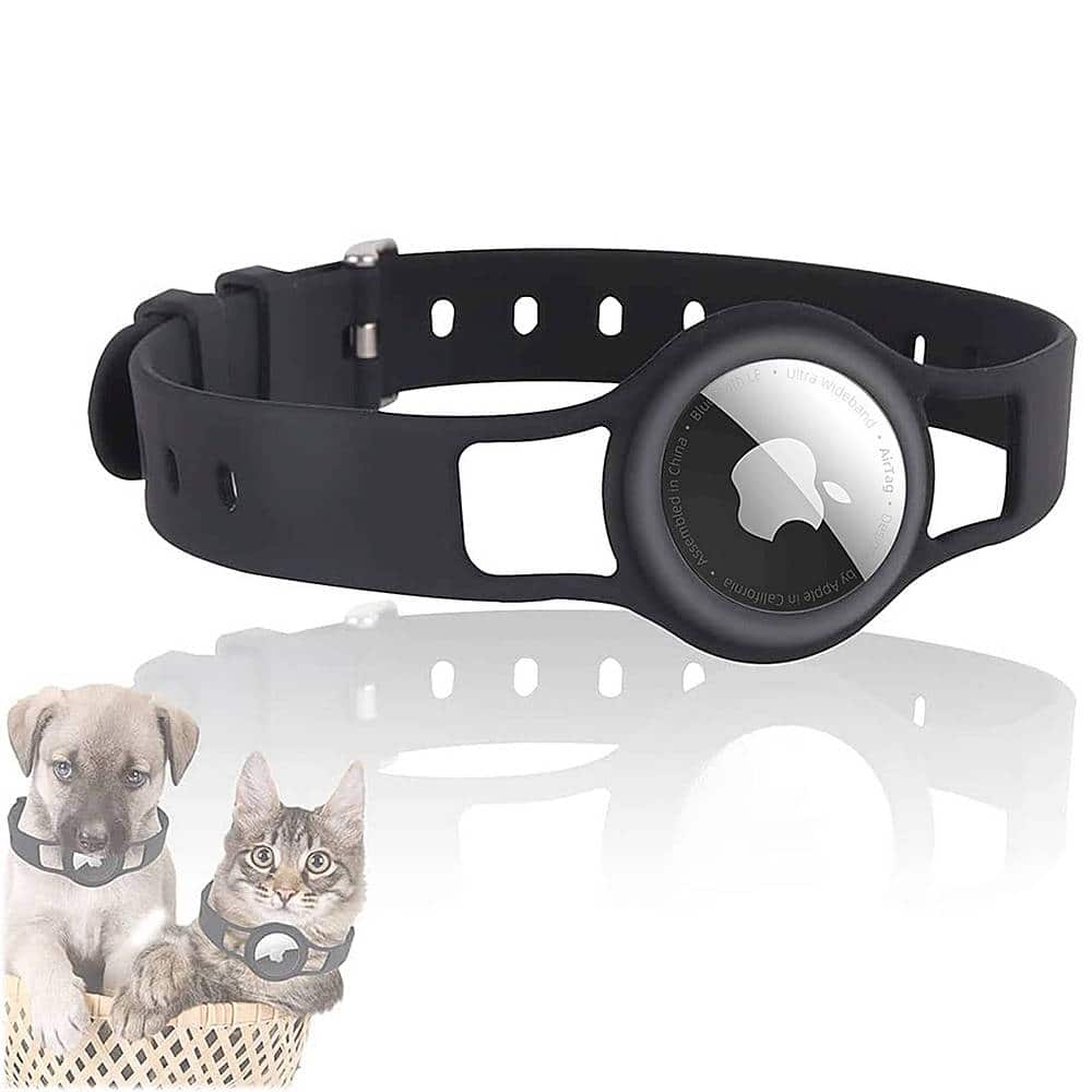 Alt View 14. SaharaCase - Silicone Dog Standard Collar with Apple AirTag slot - Black.