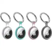 SaharaCase - Hybrid Flex Case for Apple AirTag (4-Pack) - Black/White/Blue/Red - Front_Zoom