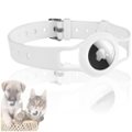 Alt View Zoom 14. SaharaCase - Silicone Dog Standard Collar with Apple AirTag slot - 10-in to 14-in Neck - White.