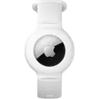 Angle. SaharaCase - Silicone Wrist Band for Apple AirTag - White.