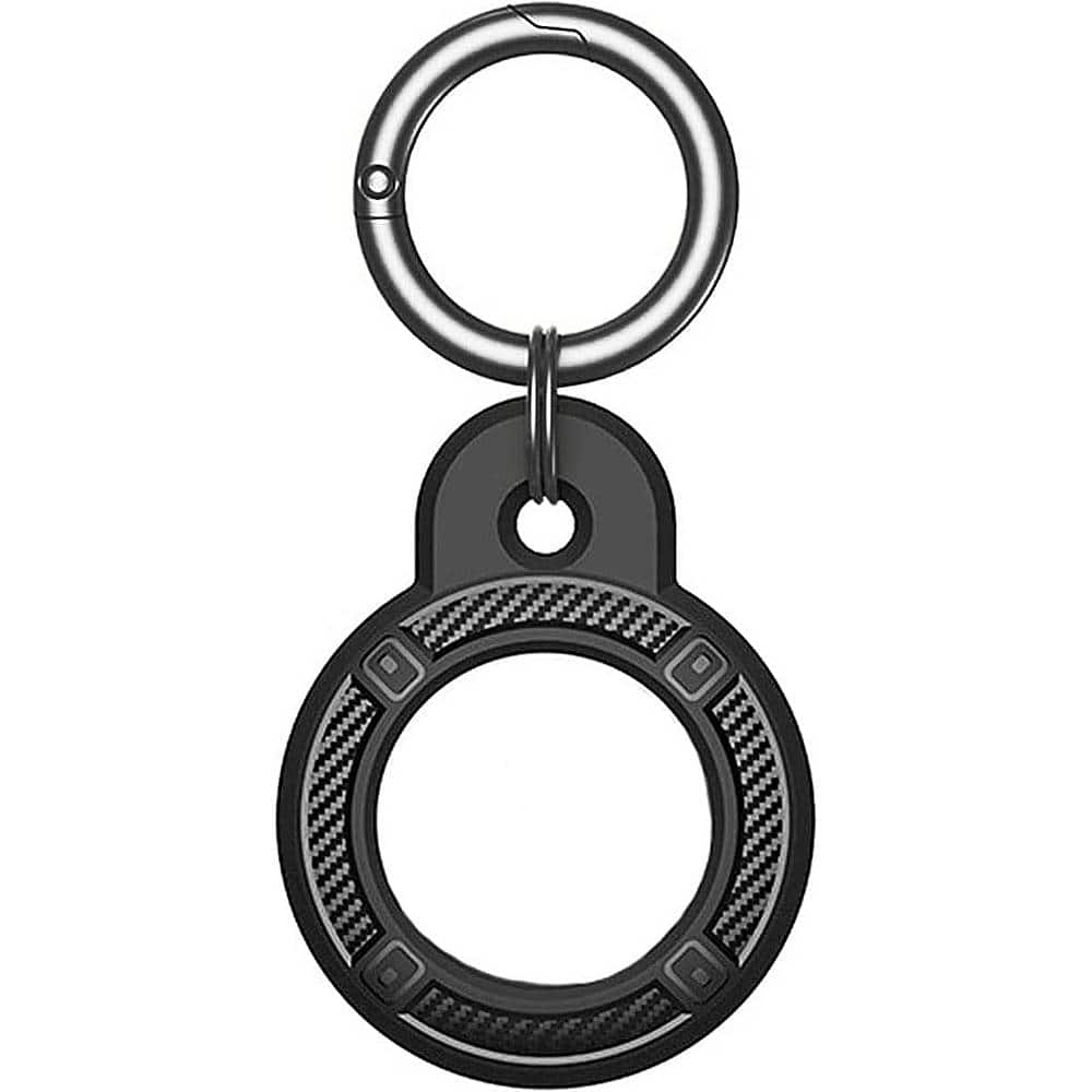 Front. SaharaCase - Hard Shell Case for Apple AirTag - Black.