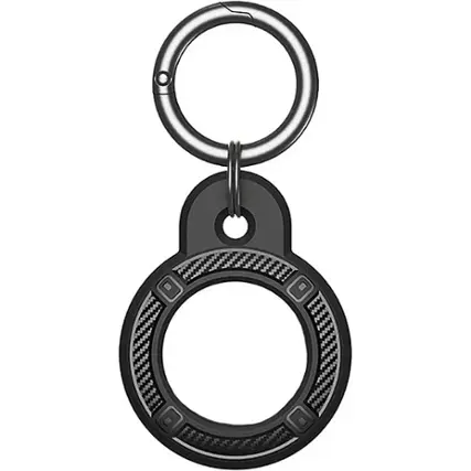 Front. SaharaCase - Hard Shell Case for Apple AirTag - Black.