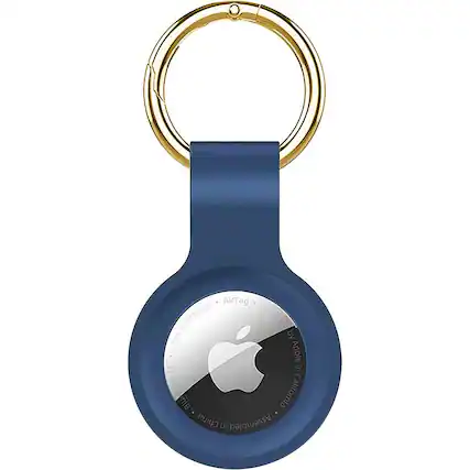Front. SaharaCase - Liquid Silicone Case for Apple AirTag - Blue.