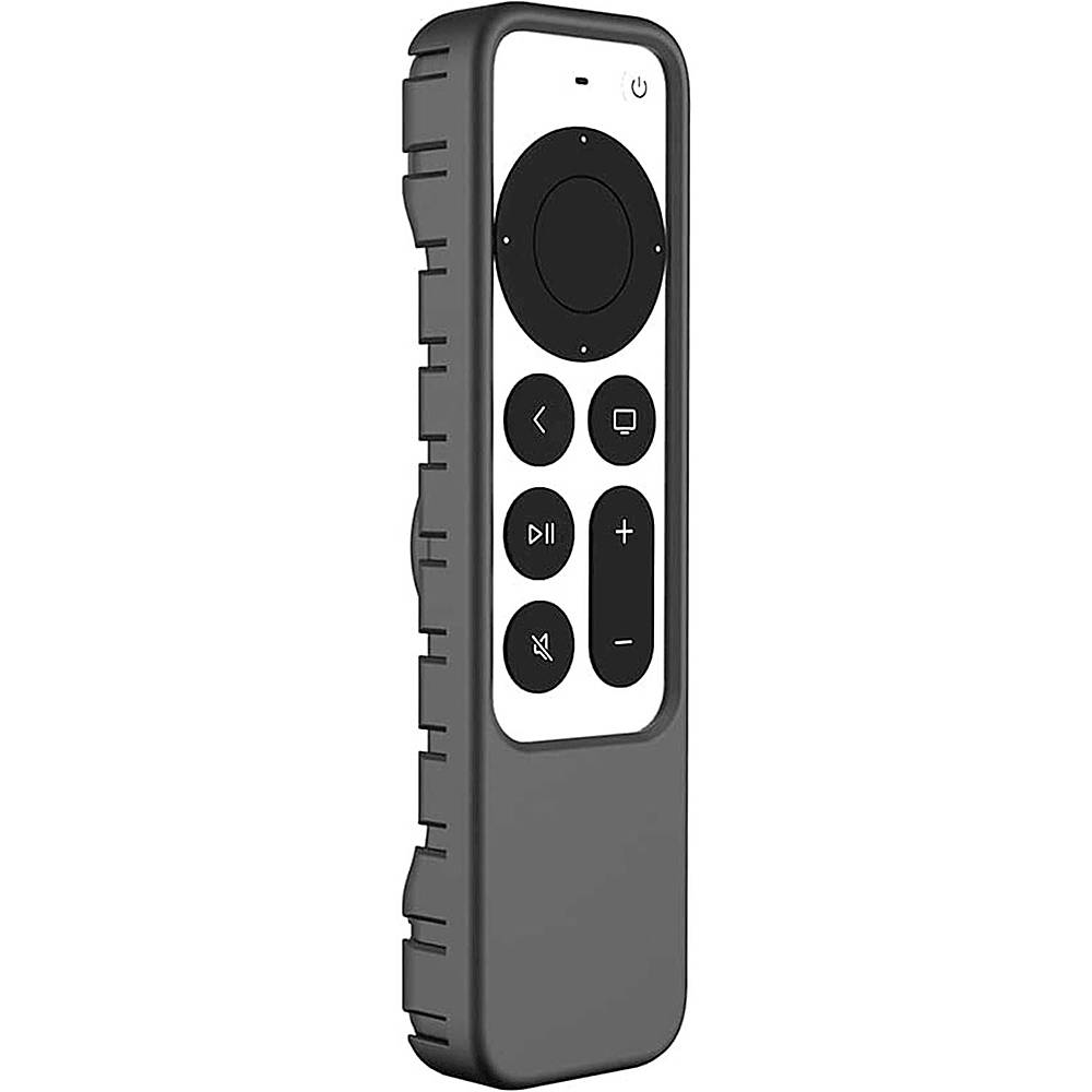 Angle View: SaharaCase - Apple TV 4K Remote Silicone Case for Apple AirTag - Black