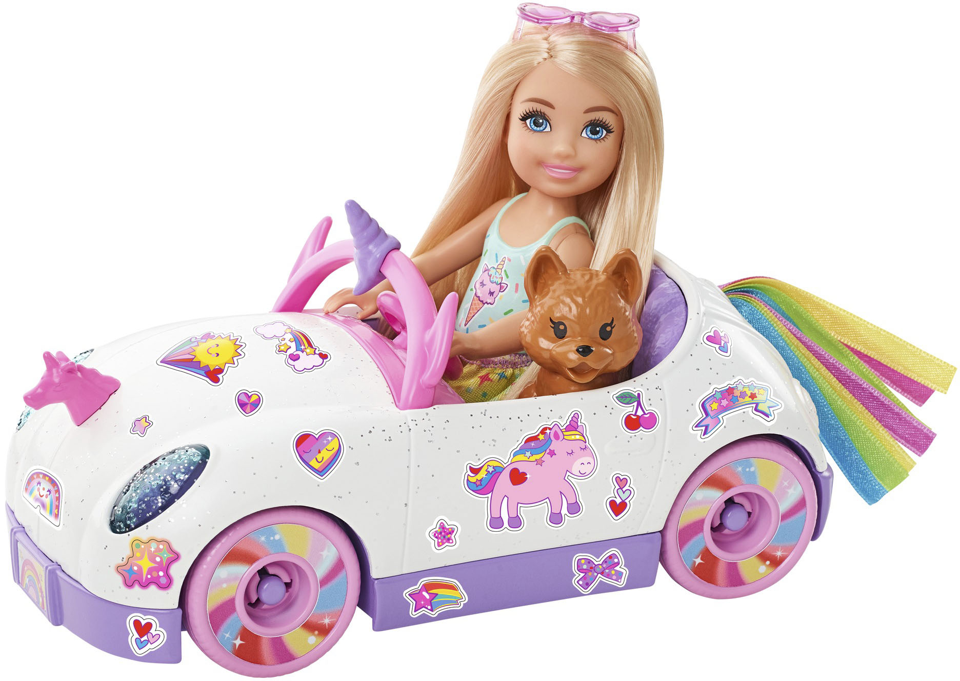 Riskant trechter Uitbeelding Barbie Chelsea Doll and Car White/Pink/Purple GXT41 - Best Buy