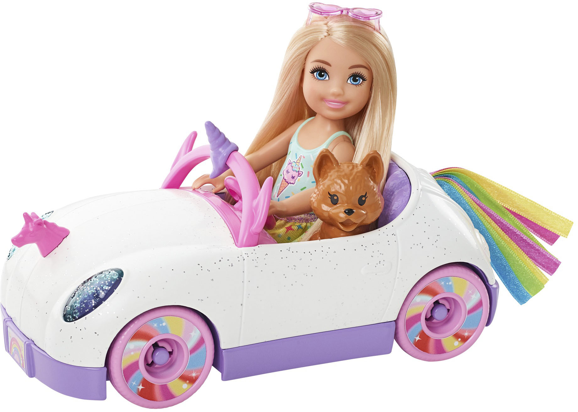 Buy: Barbie Doll and Car White/Pink/Purple GXT41