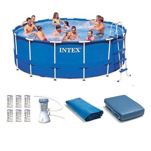 Intex - Swimming Pool Set w/ Pump and Filter Pump - Blue