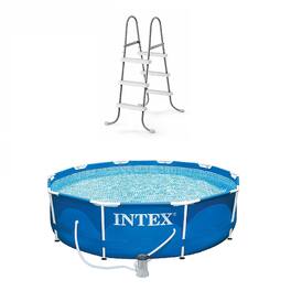 Intex - Pool Ladder w/ Pool Set with Filter Pump - Blue