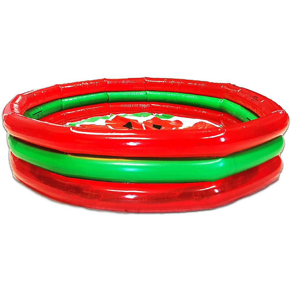 Alt View 11. Hoovy - Watermelon Inflatable Kiddie Swimming Pool Set - Red and green.