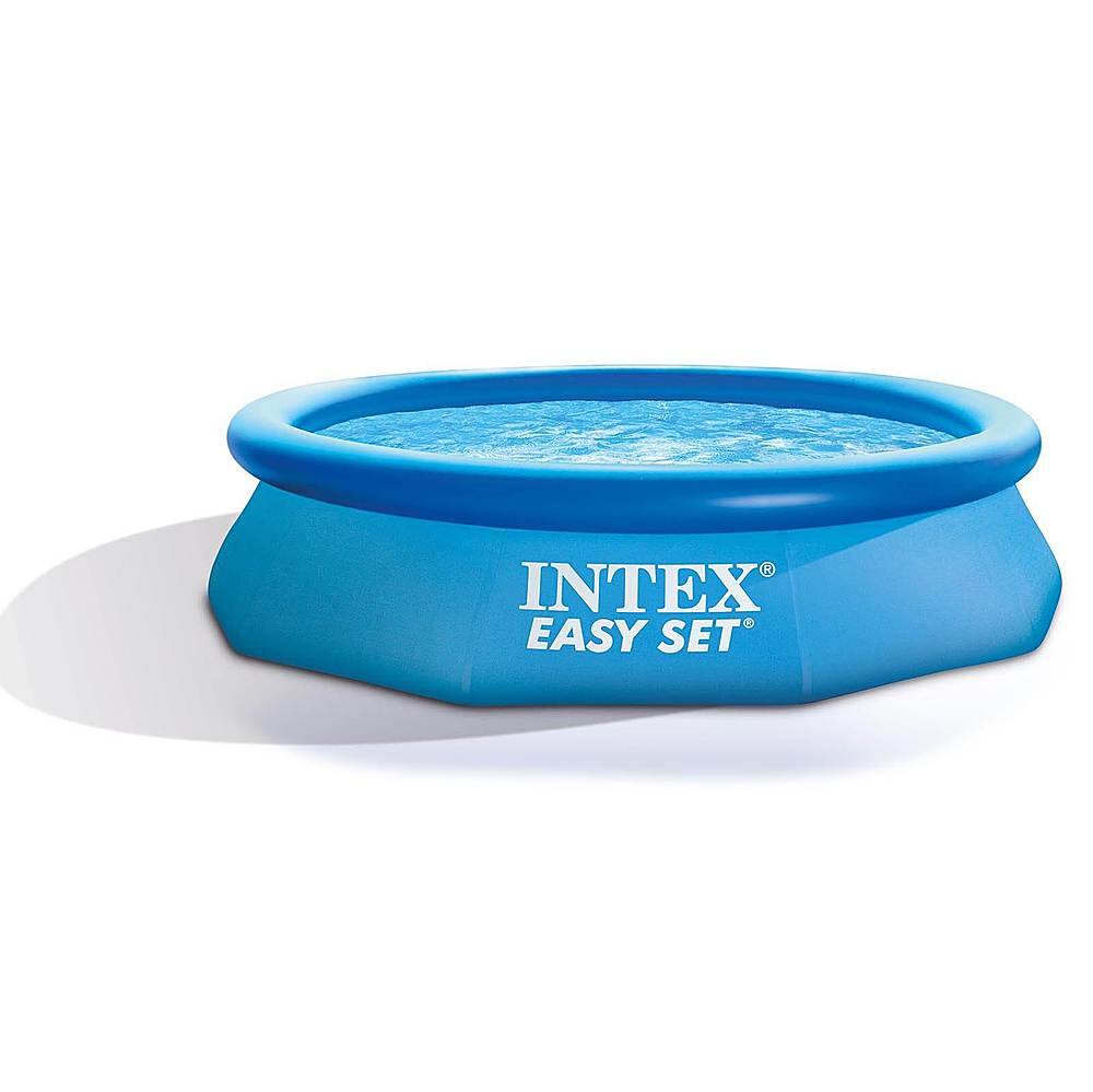 Intex - 10ft x 30in Above Ground Swimming Pool & Qualco Swimming Pool Chemical Kit - Blue