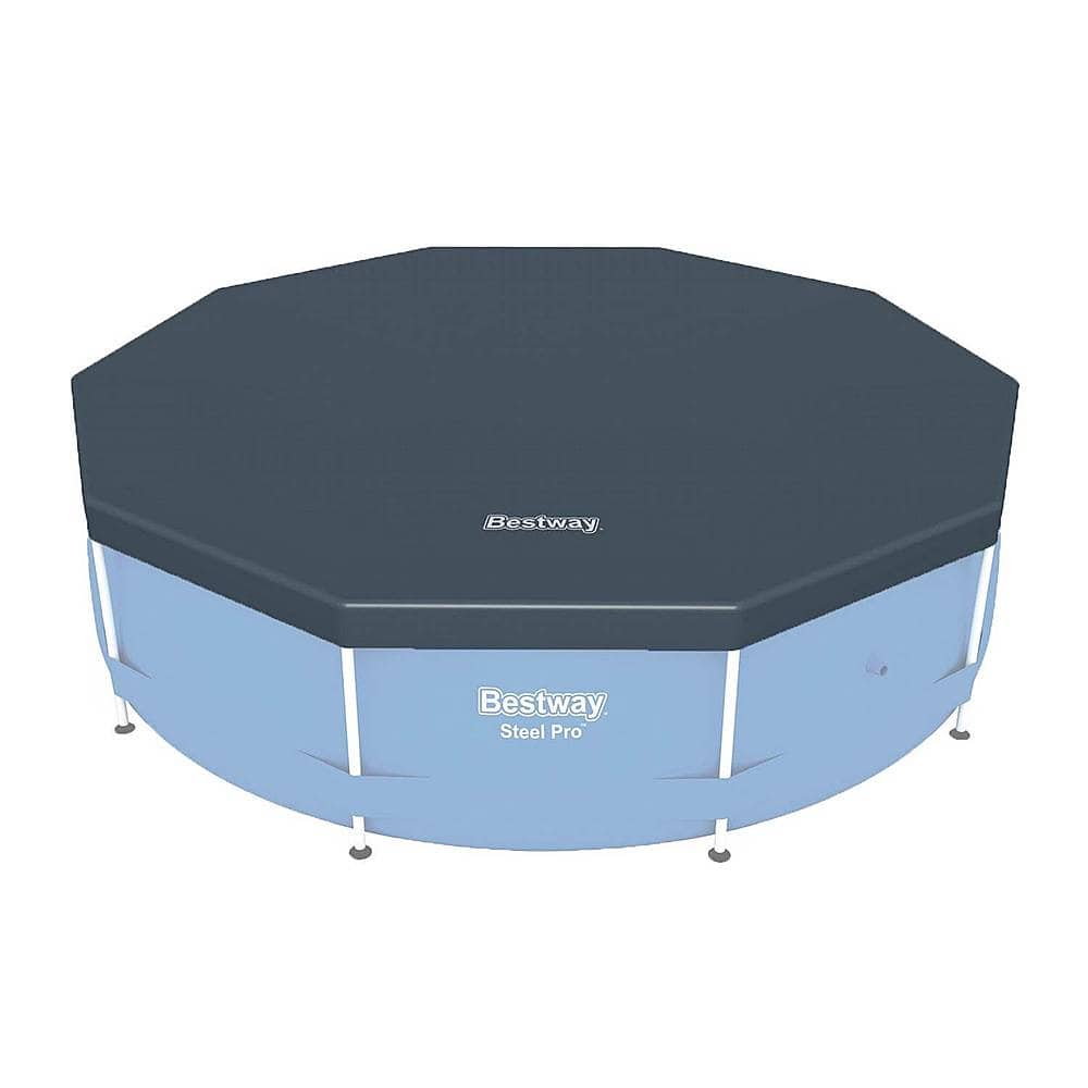 Front. Bestway - Flowclear 10' Round Pool Cover for Above Ground Pools (Pool Cover Only).