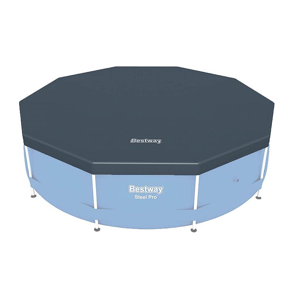 Front. Bestway - Flowclear 10' Round Pool Cover for Above Ground Pools (Pool Cover Only).