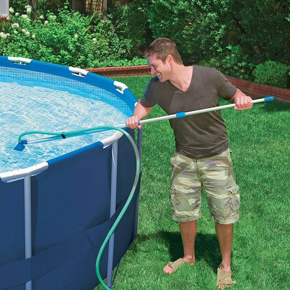 Alt View 23. Intex - 12'x30" Swimming Pool w/ Pump, Pool Ladder for 42” Wall, & 12’ Cover - Blue.