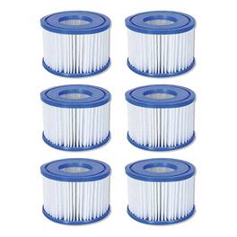 Bestway - SaluSpa Swimming Pool Filter Pump Type VI Replacement Cartridge (6 Pack) - Blue