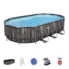 Bestway - Above Ground Oval Pool Set w/ Accessory Kit - Brown