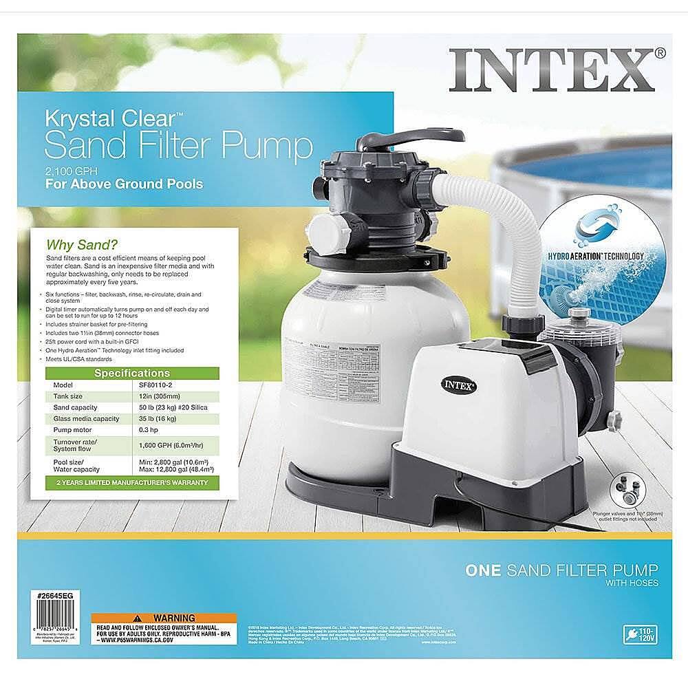 intex 26645eg 2100 gph above ground pool sand filter pump with automatic timer