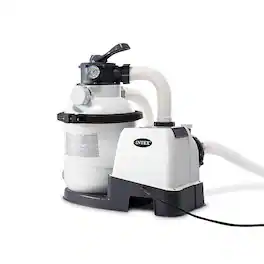 Intex - 1200 GPH Above Ground Pool Sand Filter Pump w/ Auto Timer - White