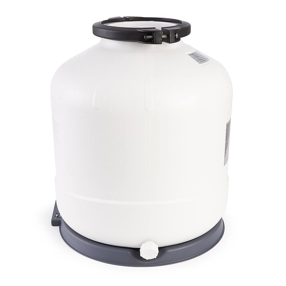Left. Intex - 3000 GPH Above Ground Pool Sand Filter Pump with Automatic Timer - White.