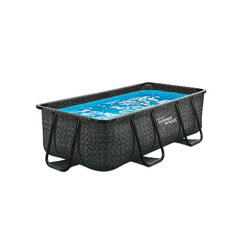 Summer Waves - 10 Foot Long Elite Frame Rectangular Pool - Grey