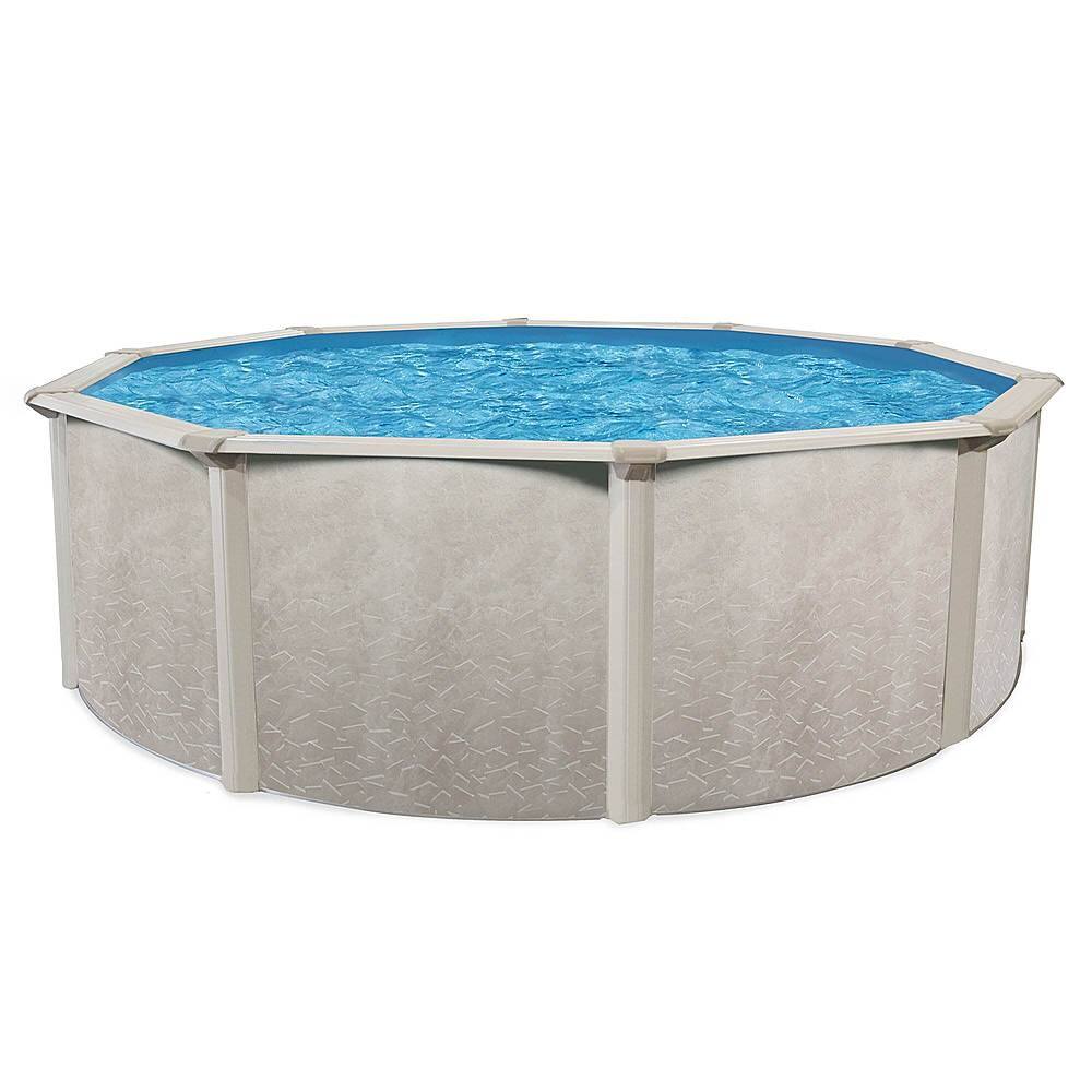 Front. Aquarian - 24' x 52" Round Frame Above Ground Pool w/o Liner.