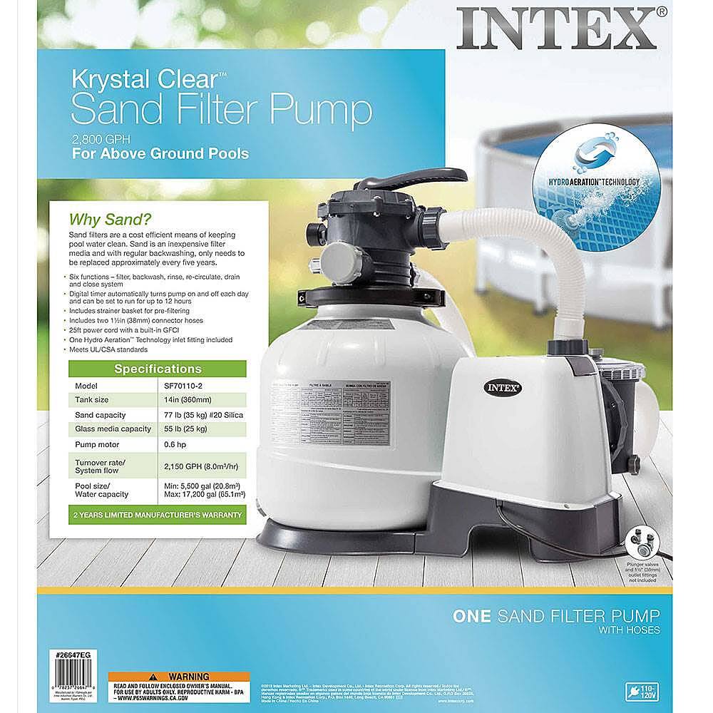 Alt View 14. Intex - 2800 GPH Above Ground Pool Sand Filter Pump with Automatic Timer.