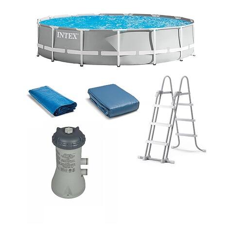 Intex - Above Ground Pool Set and Pool Filter Pump - Blue