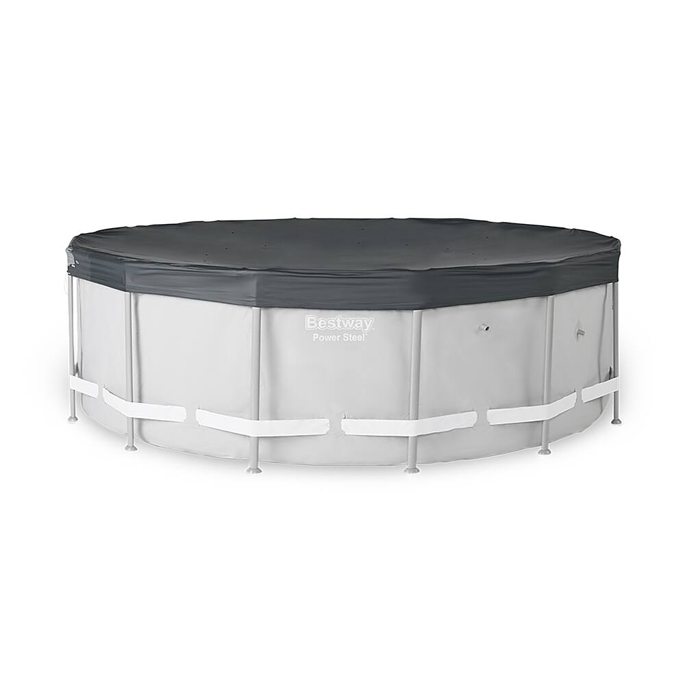 Front. Bestway - Flowclear 12' Round Pool Cover for Above Ground Pools (Pool Cover Only).