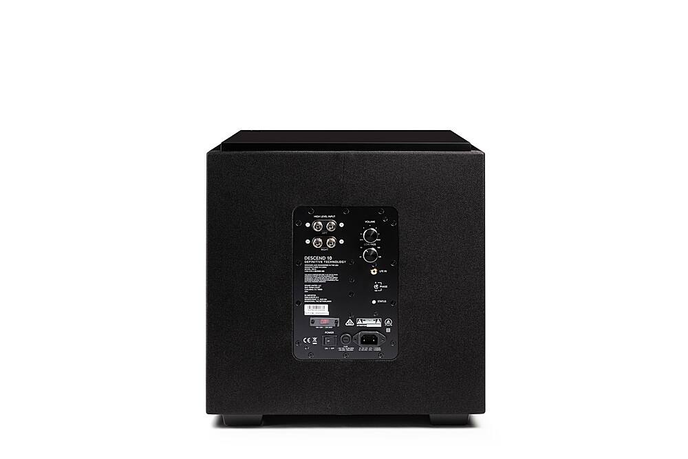 Back. Definitive Technology - Descend DN10 10" Sub, 3XR Architecture, 500W Peak Class D Amplifier, (2) 10" Bass Radiators - Black.