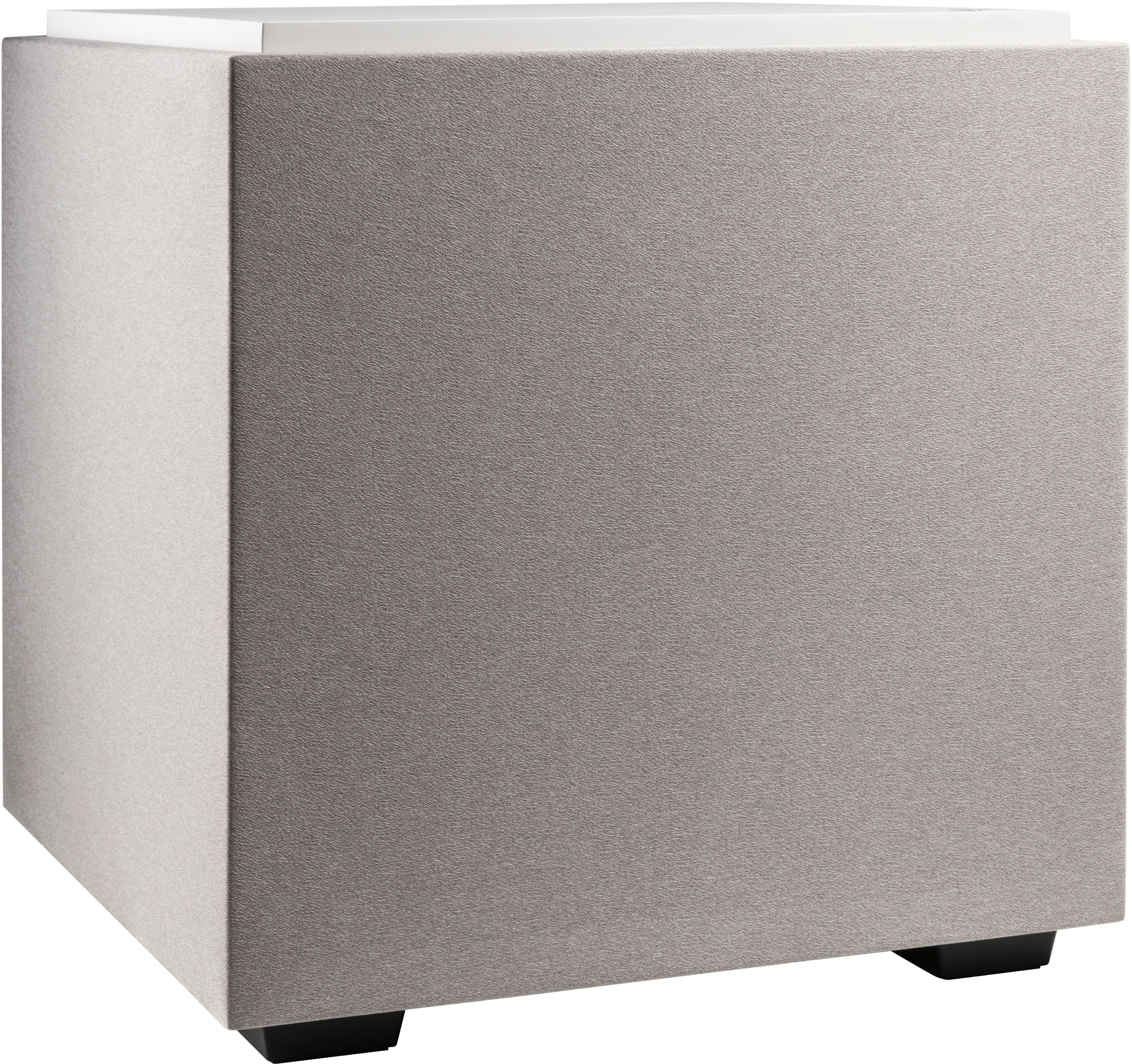 Angle. Definitive Technology - Descend DN10 10" Sub, 3XR Architecture, 500W Peak Class D Amplifier, (2) 10" Bass Radiators - White.