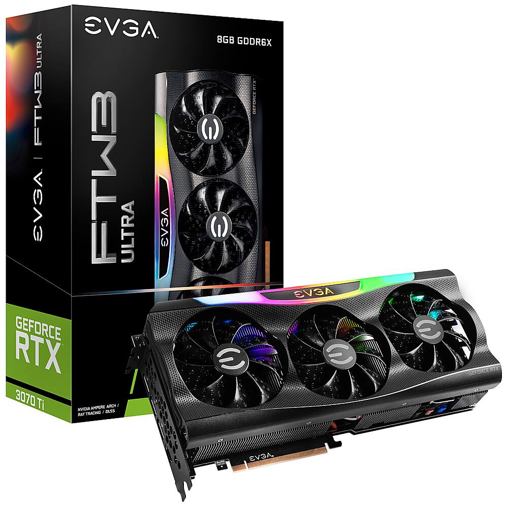 EVGA - NVIDIA GeForce RTX 3070 Ti FTW3 ULTRA GAMING 8GB GDDR6X PCI Express 4.0 Graphics Card