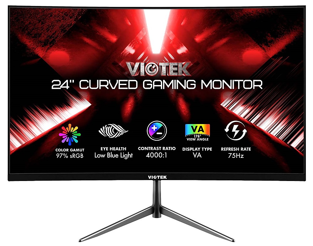 Best Buy: Viotek NBV24CB2 24-Inch Curved 75 Hz Full-HD Frameless Monitor ( HDMI, VGA) Black NBV24CB2