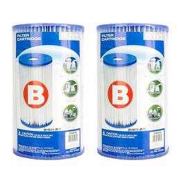 Intex - Swimming Pool Type B Replacement Filter Pump Cartridge (2 Pack) - White