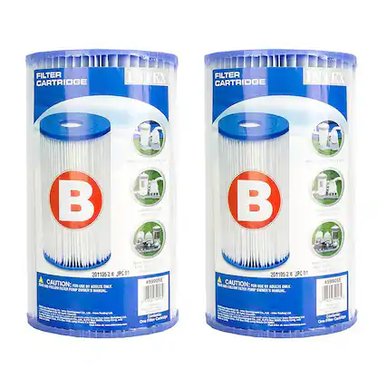 Front. Intex - Swimming Pool Type B Replacement Filter Pump Cartridge (2 Pack).