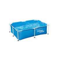 Summer Waves - Rectangular Small Metal Frame Pool - Blue - Front_Zoom