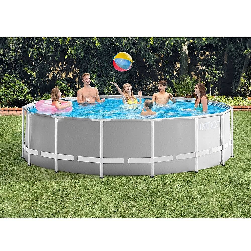 Alt View 13. Intex - Pool Set w/ Ladder, Cover and Maintenance Kit - Gray.
