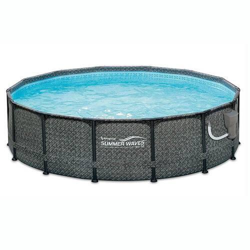 Summer Waves - 14ft x 48in Round Above Ground Pool Set w/ Pump